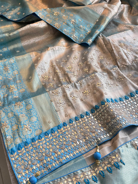Kanjivaram Silk Saree with Zardozi & Pearl Work