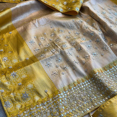 Kanjivaram Silk Saree with Zardozi & Pearl Work