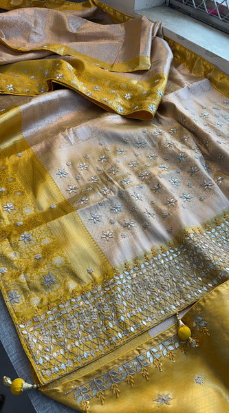 Kanjivaram Silk Saree with Zardozi & Pearl Work