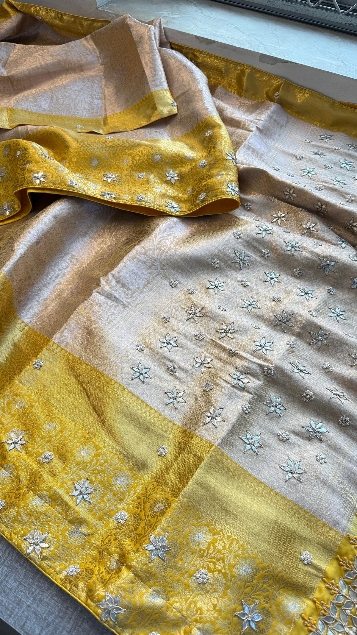 Kanjivaram Silk Saree with Zardozi & Pearl Work