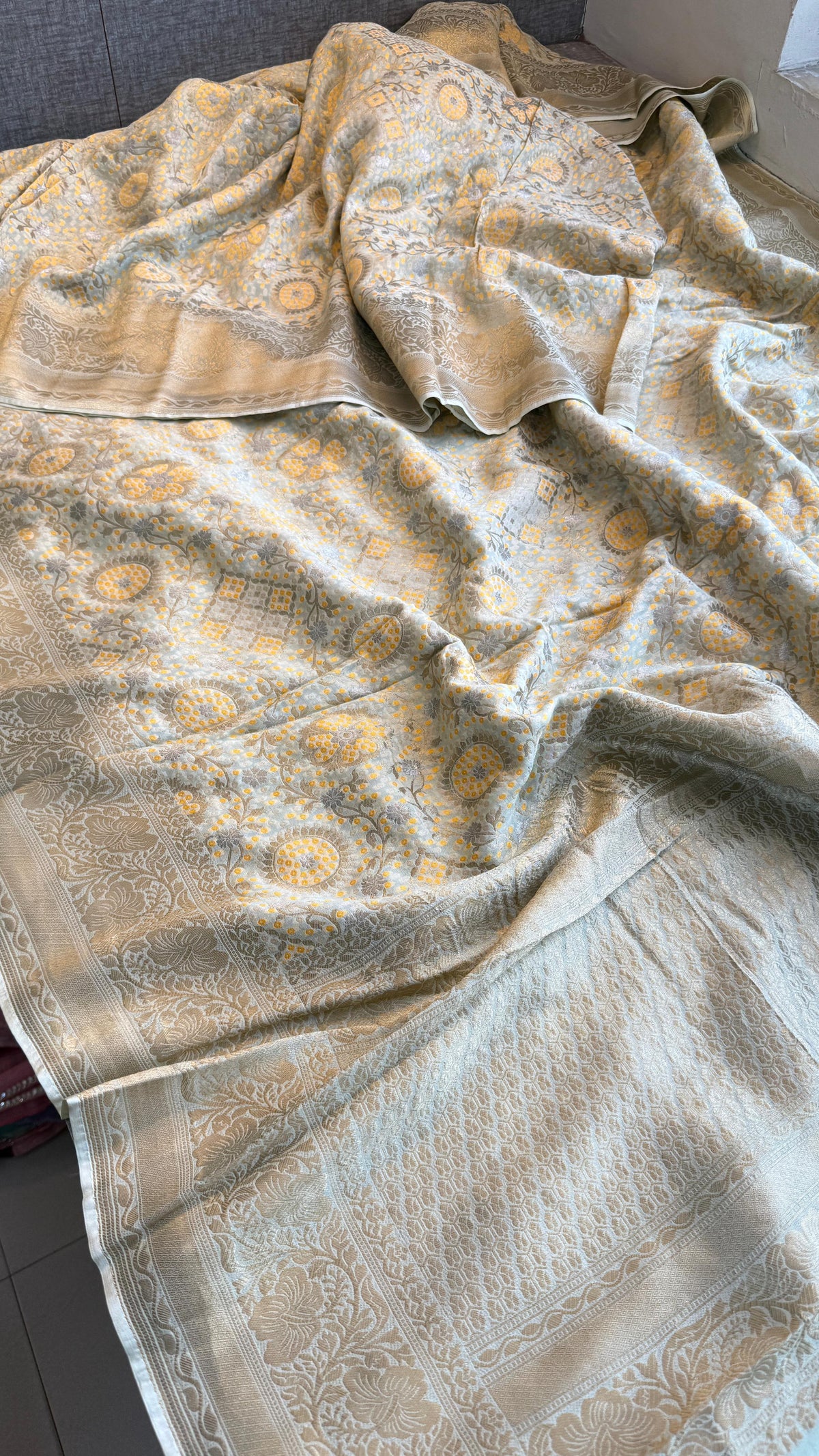 Khaddi Georgette Silk Saree with Meena Bandhani Weave