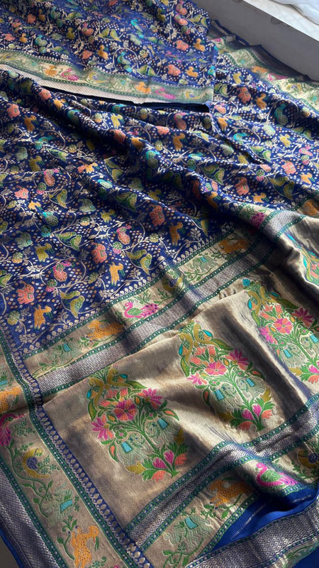 Khaddi Georgette Silk Saree with Meena Bandhani Weave