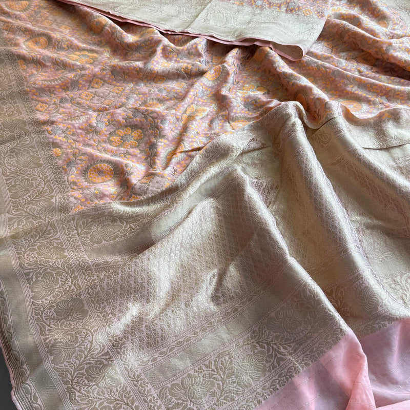 Khaddi Georgette Silk Saree with Meena Bandhani Weave
