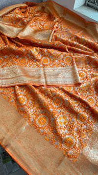 Khaddi Georgette Silk Saree with Meena Bandhani Weave