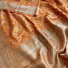 Khaddi Georgette Silk Saree with Meena Bandhani Weave