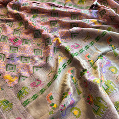 Khaddi Georgette Silk Saree with Meena Bandhani Weave
