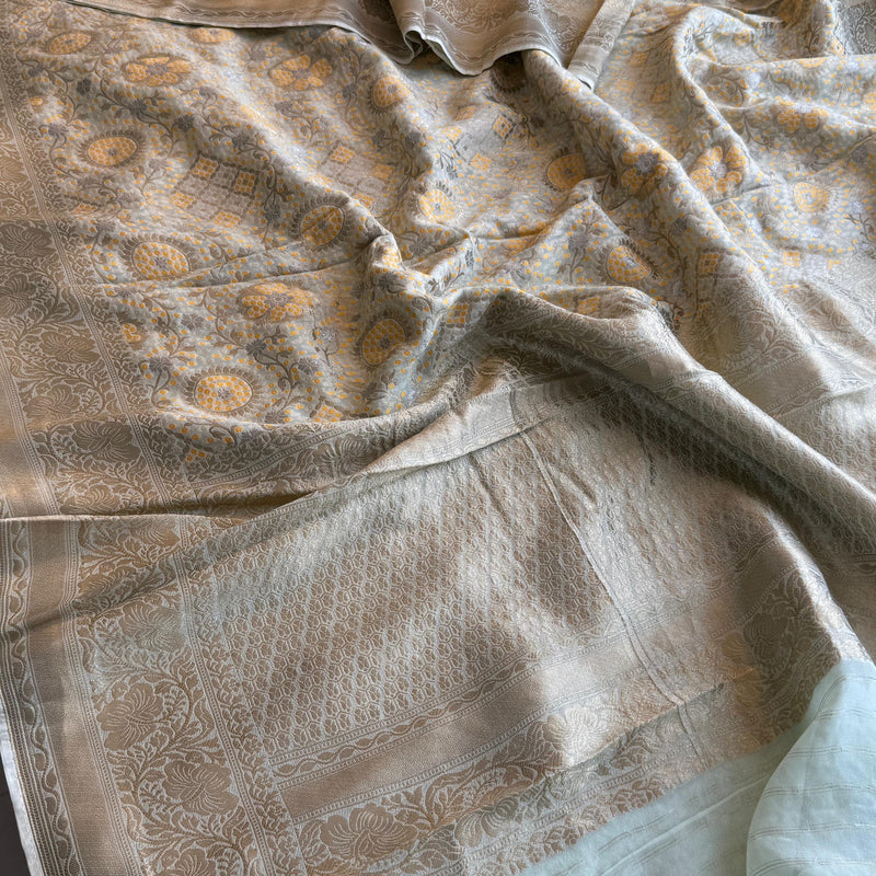 Khaddi Georgette Silk Saree with Meena Bandhani Weave