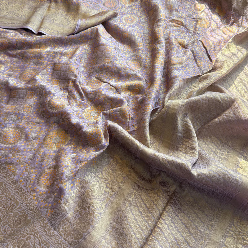 Khaddi Georgette Silk Saree with Meena Bandhani Weave