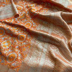 Khaddi Georgette Silk Saree with Meena Bandhani Weave