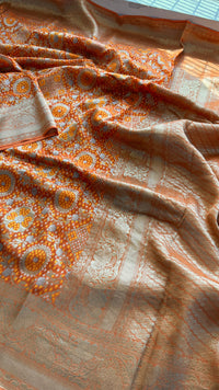 Khaddi Georgette Silk Saree with Meena Bandhani Weave