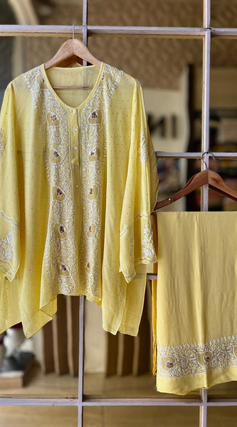 Pure Georgette Co-Ord Set with Mukaish Pitta Work