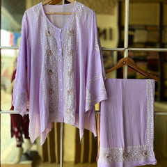 Pure Georgette Co-Ord Set with Mukaish Pitta Work
