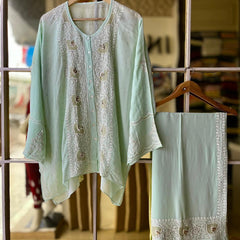 Pure Georgette Co-Ord Set with Mukaish Pitta Work