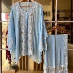 Pure Georgette Co-Ord Set with Mukaish Pitta Work