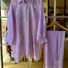 Pure Kota Doria Co-Ord Set with Sequin Embellishment