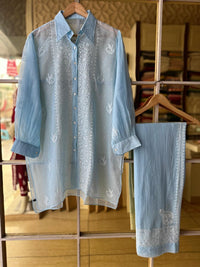 Pure Kota Doria Co-Ord Set with Sequin Embellishment