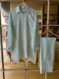 Pure Kota Doria Co-Ord Set with Sequin Embellishment
