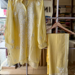 Pure Kota Doria Co-Ord Set with Sequin Embellishment