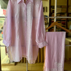 Pure Kota Doria Co-Ord Set with Sequin Embellishment