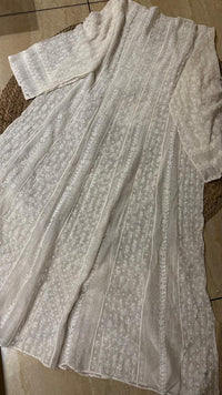 Mul Chanderi Anarkali Set with Jaal Dupatta & Katdana Work
