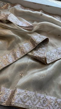 Soft Tissue Banarasi Silk Saree with Gotapatti Detailing