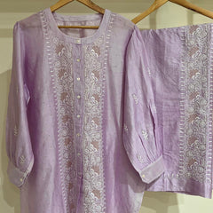 Pure Chanderi Embellished Co-ord Set for Women