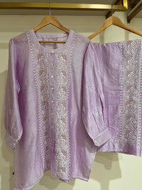 Pure Chanderi Embellished Co-ord Set for Women
