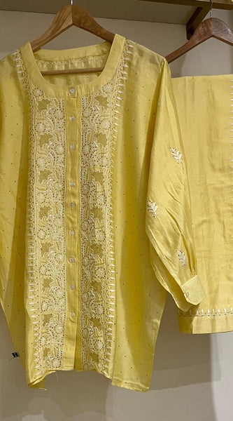 Pure Chanderi Embellished Co-ord Set for Women