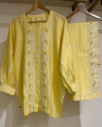 Pure Chanderi Embellished Co-ord Set for Women