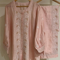 Pure Chanderi Embellished Co-ord Set for Women