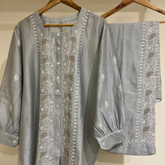 Pure Chanderi Embellished Co-ord Set for Women