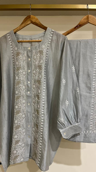 Pure Chanderi Embellished Co-ord Set for Women