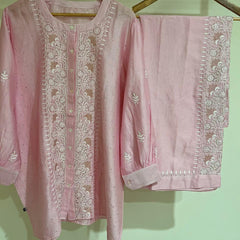 Pure Chanderi Embellished Co-ord Set for Women