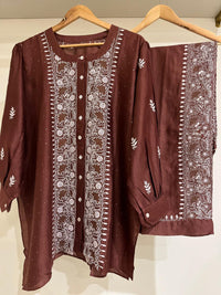 Pure Chanderi Embellished Co-ord Set for Women