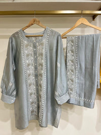 Pure Chanderi Embellished Co-ord Set for Women
