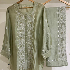 Pure Chanderi Embellished Co-ord Set for Women