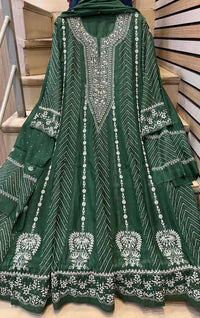Mul Chanderi Anarkali Suit Set with Mukaish Embroidery