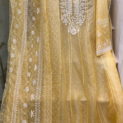 Pure Organza Anarkali Set with Pearl, Sequin & Katdana Work