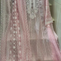 Pure Organza Anarkali Set with Pearl, Sequin & Katdana Work