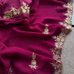 Soft Organza Silk Saree with Kasab & Pearl Detailing