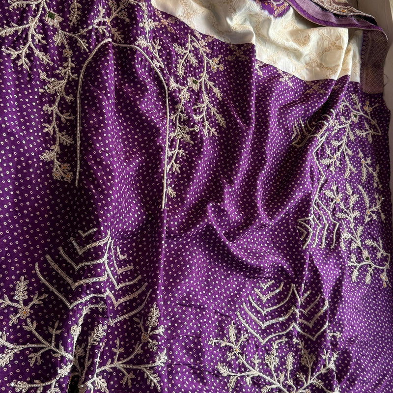 Banarasi Munga Silk Saree with Zardozi & Pearl Work