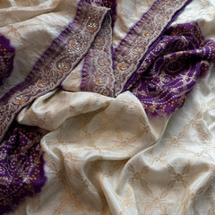 Banarasi Munga Silk Saree with Zardozi & Pearl Work