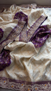 Banarasi Munga Silk Saree with Zardozi & Pearl Work
