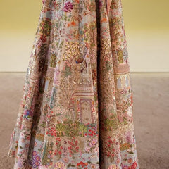 Multicoloured Embroidered Halter Gown