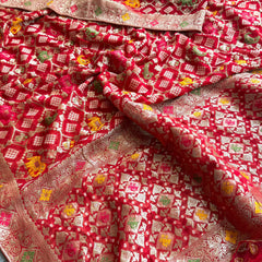 Khaddi Georgette Banarasi Silk Saree with Meena Weaving