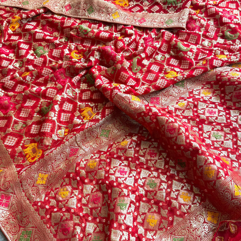 Khaddi Georgette Banarasi Silk Saree with Meena Weaving