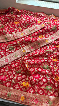 Khaddi Georgette Banarasi Silk Saree with Meena Weaving