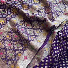 Khaddi Georgette Banarasi Silk Saree with Meena Weaving