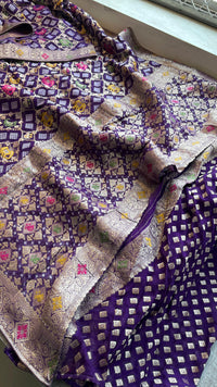 Khaddi Georgette Banarasi Silk Saree with Meena Weaving