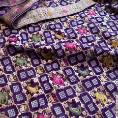 Khaddi Georgette Banarasi Silk Saree with Meena Weaving